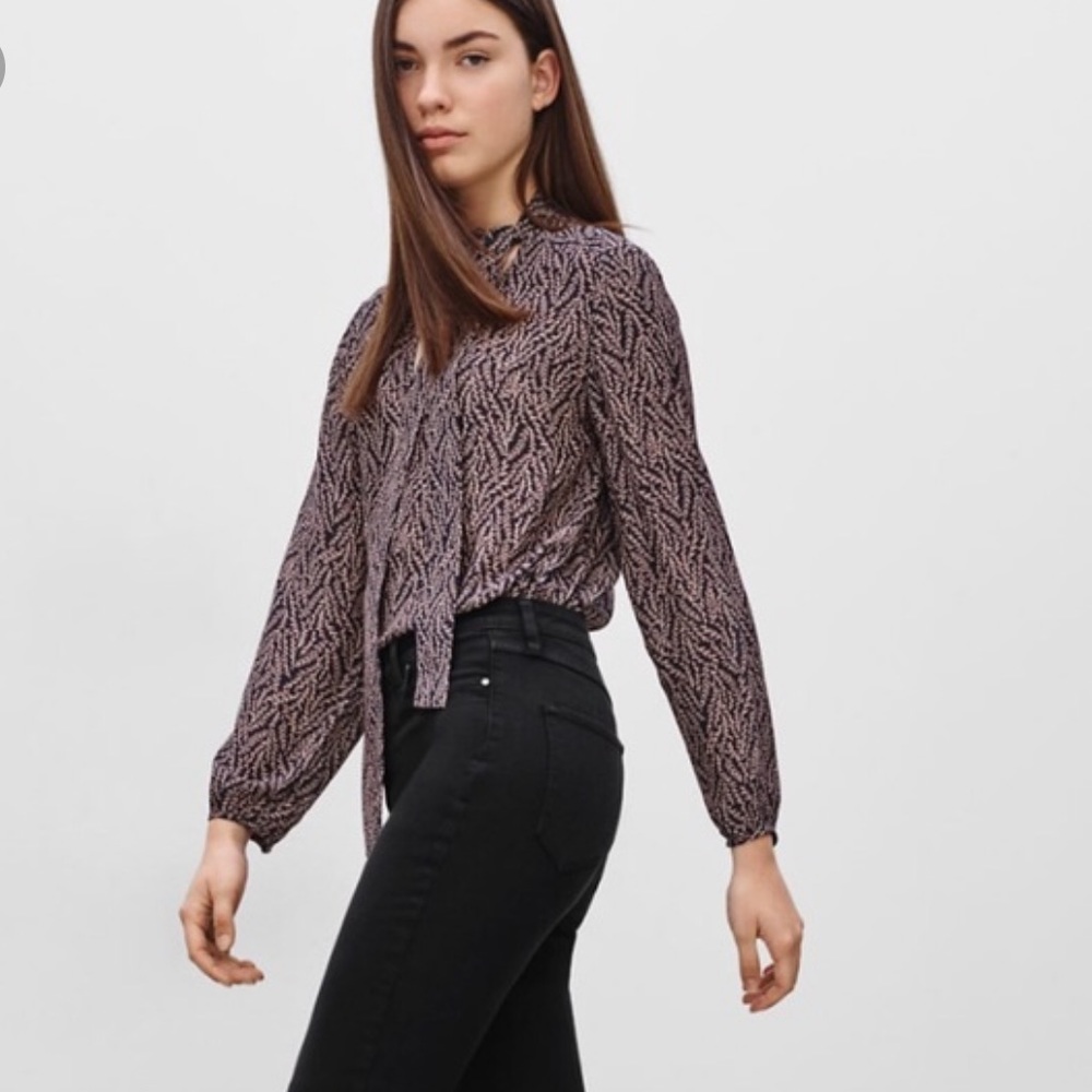 Talula Ivor tie neck bow blouse by Aritzia